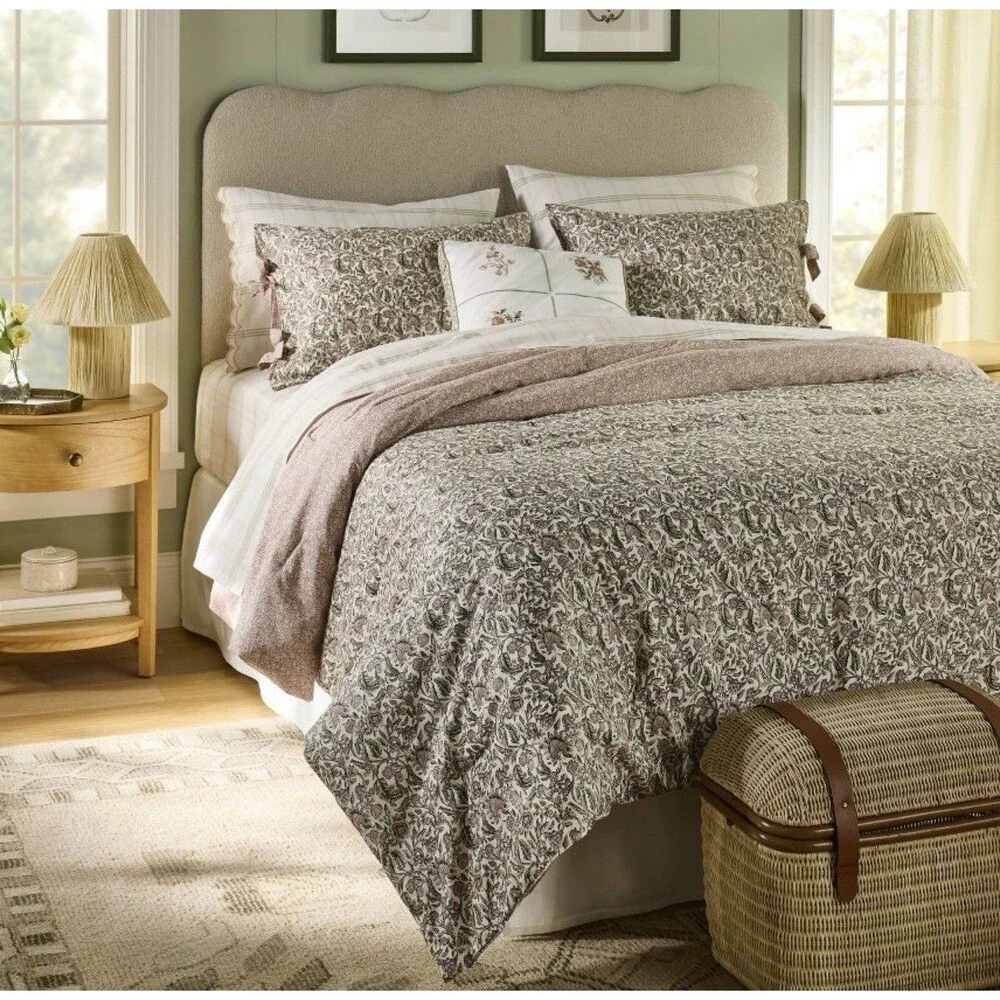 3pc Full/Queen Reversible Floral Comforter Set Pink/Green- Threshold